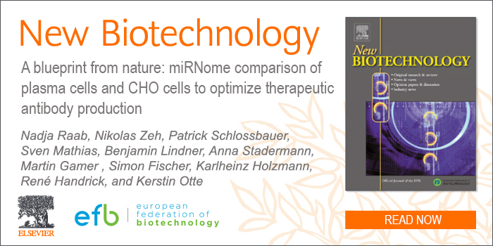 A bluprint from nature: miRNome comparison of plasma cells and CHO cells to optimize therapeutic antibody production. Authors: Nadja Raab, Nikolas Zeh, Patrick Schlossbauer, Sven Mathias, Benjamin Lindner, Anna Stadermann, Martin Gamer , Simon Fischer, Karlheinz Holzmann, René Handrick, and Kerstin Otte