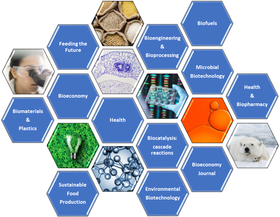  EFB2021 topic list: Bioeconomy, Microbial biotechnology, Biocatalysis: cascade reactions, Environmental biotechnology, Medical and biopharmaceutical, Bioengineering and bioprocessing, Biocatalysis: biohybrid processes, Sustainable food production- farm to fork strategy