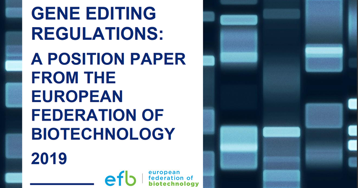 EFB Position Paper banner - Gene Editing Regulations: A Position Paper From the European Federation of Biotechnology - Banner