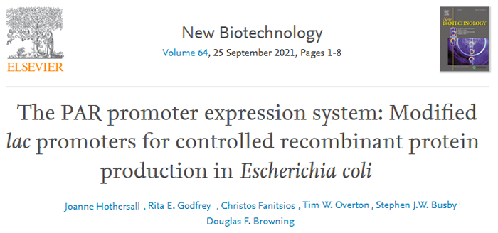 EFB Journal  - The PAR promoter expression system: Modified lac promoters for controlled recombinant protein production in Escherichia coli
