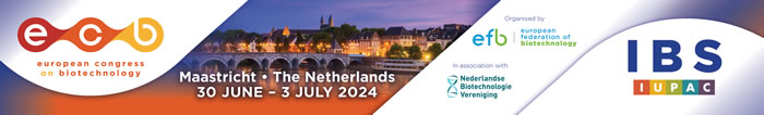 European Congress on Biotechnology Event Banner - 30 June - 3 July. Maastricht. The Netherlands